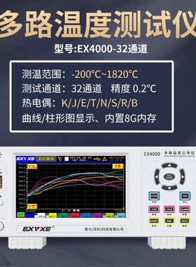 意力EX6000多路温度测试仪8~64通道巡检仪温度记录仪多路采集仪