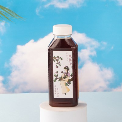 网红特厚350ML磨砂瓶加厚果汁瓶一次性塑料瓶酸梅汤瓶子果汁瓶子