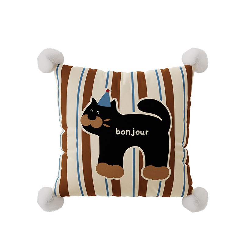 猫猫美拉德氛围高级感抱枕客厅沙发靠H枕床上睡觉长条形靠垫可拆