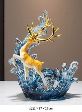 一鹿向前钥匙收纳玄关摆件轻奢高档招财创意客厅酒U柜电视柜装饰