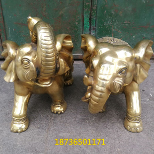 饰品摆件 纯铜大象财富大象吉祥象葫芦象吸水象招财镇宅家居铜器装