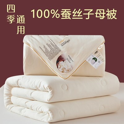 手工蚕丝被1f00%桑蚕丝被子母被二合一拉链款四季通用春秋被芯冬