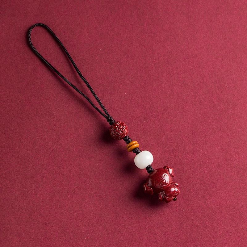 杭州灵隐朱砂十二生肖手机链挂件吊坠本命年M礼物12生肖挂件高含