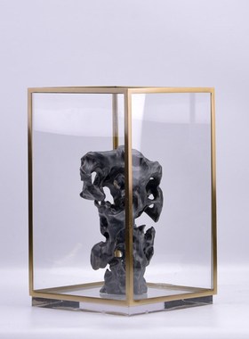 新中式玉石平安扣玉扣摆件家居客厅玄G关柜软装饰品样板房金属摆