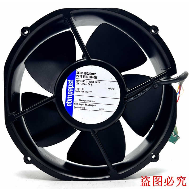 原装ebmpapst 2218 F/2TDH40R 48V 2130mA 102W 22CM 22050风扇