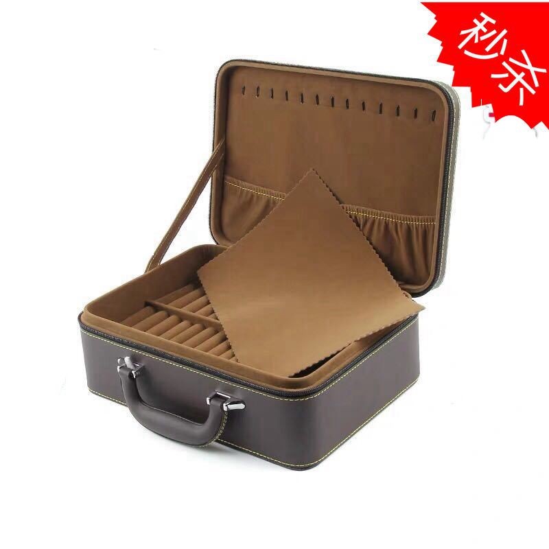 高档皮质珠宝手镯箱30位玉器翡翠手镯戒指吊坠盒玉镯子展示收纳盒