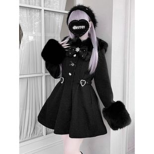 【谎言之茧】冬季量产型蕾服大衣蝴蝶结收腰宅萌日系可爱毛呢外套