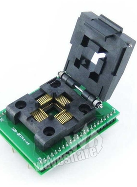 微雪 QFP44转DIP44 编程座 测试座 适配座 IC51-0444-467带板