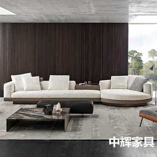 意式极简沙发设计师现代简约客厅别墅大户型高端棉麻布艺沙发组合