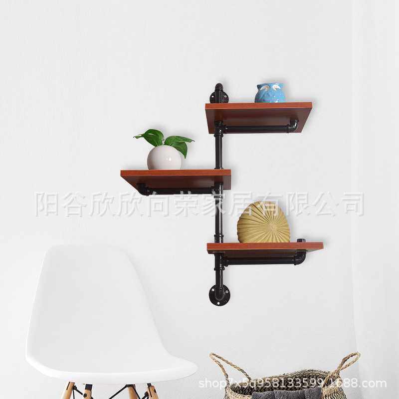 工业风铁艺复古水管置物架墙上装饰架子书架铁艺置物架悬挂架