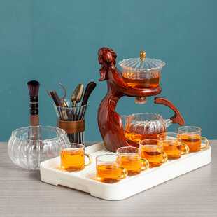 闽政玻璃茶具套装侍女懒人全自动感应泡茶器创意中式会客功夫茶壶