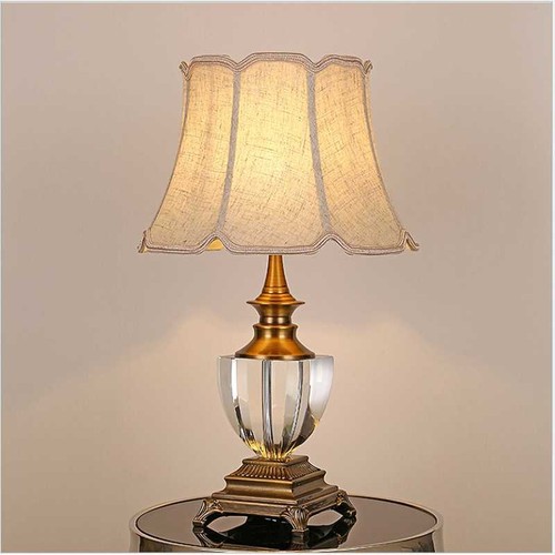 美式高档K9水晶卧室客厅台灯落地灯简约时尚书房床头家用装饰灯具