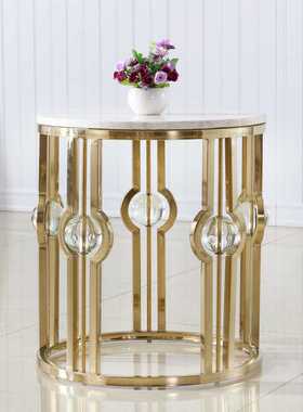 HMAAM-AC1050后现代简约镀金不锈钢大理石边几小户型客