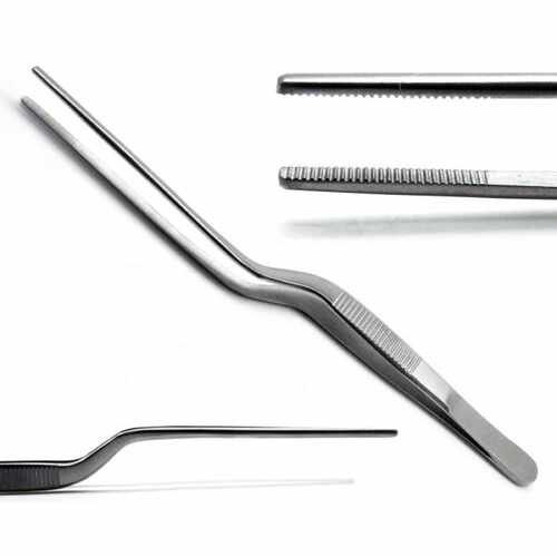 镊子16cm维修弯头中号加长镊加厚工具镊子直头1.7厘米加厚不锈钢