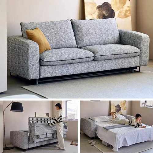 北欧意式极简沙发折叠两用小户型现代简约双三人客厅羽绒沙发床