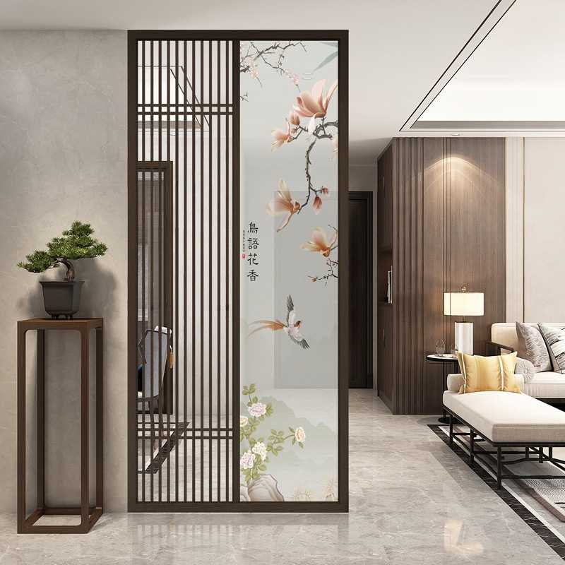 实木镂空花格隔断进门玄关家用屏风隔断一体双面鞋柜屏风