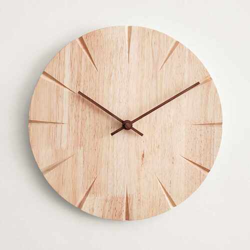 创意北欧简约免打孔实木制挂钟家居客厅墙钟装饰钟跨境Wall Clock