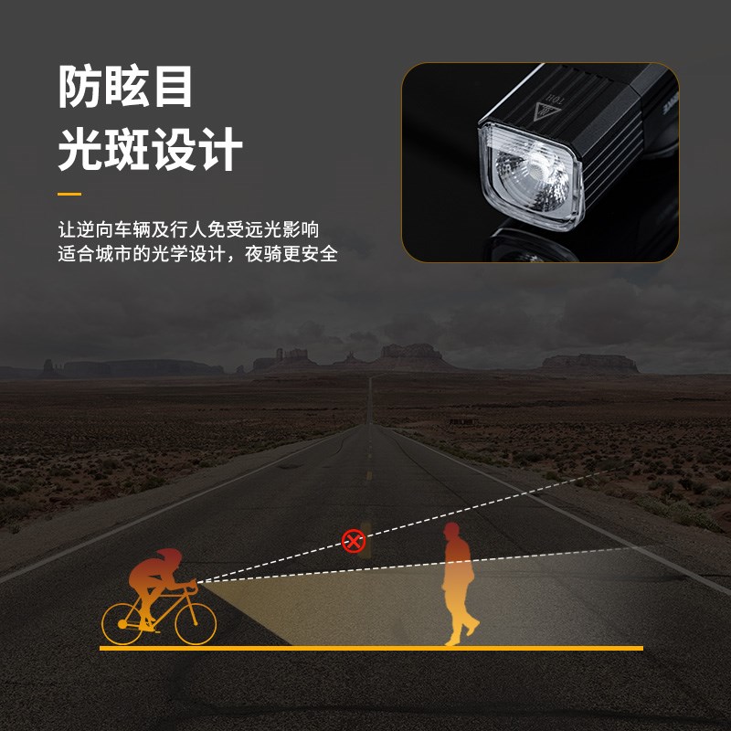 迈金优选GEOID山地公路自行车前灯高流明强光夜骑手电筒骑行装备
