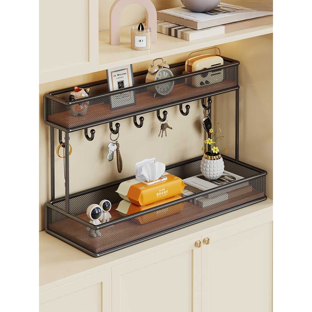 玄关置物架门口放钥匙收纳盒入户鞋柜上摆件展示架门厅整理盒