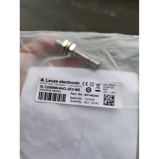 劳易测IS C08MM 4NO M8电感式 Leuze 2E0 开关PNP圆柱形 现货