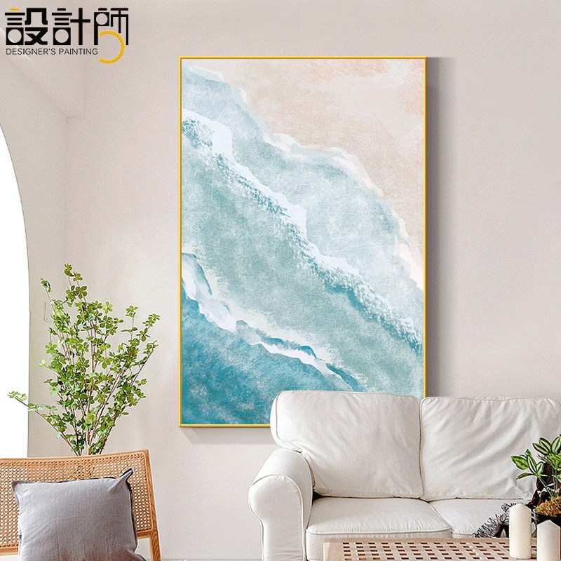 抽象玄关装饰画艺术画走廊过道壁画奶油风肌理感落地客厅挂画大气图片