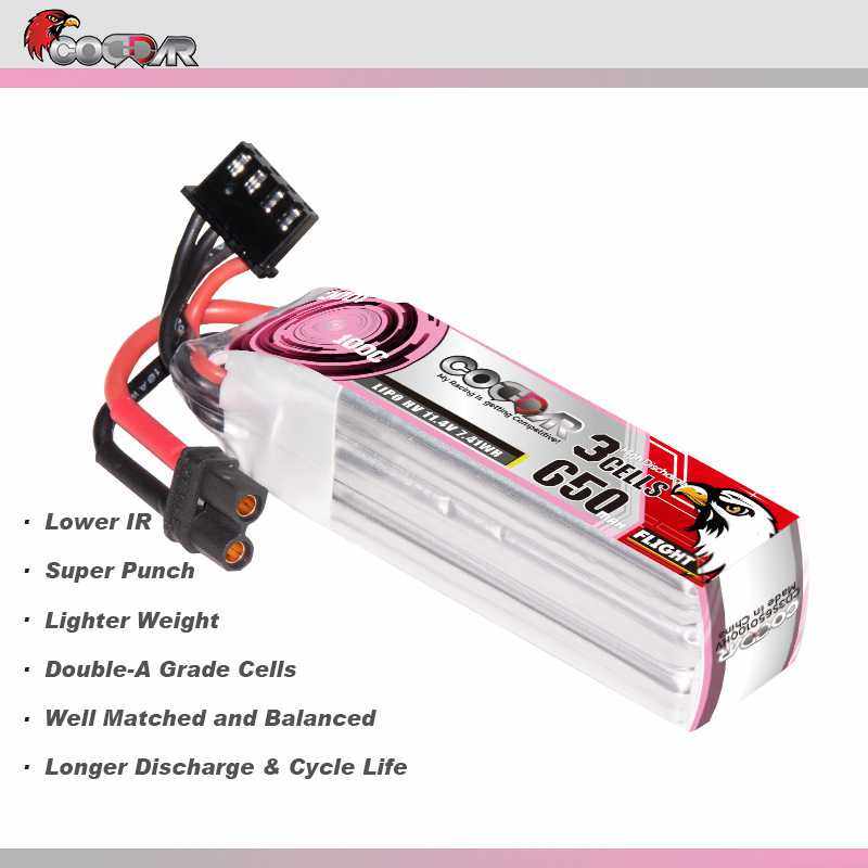 鹰氪CODDAR 650MAH 3S 11.4V 100C HV高倍率锂电池室内飞机LIPO