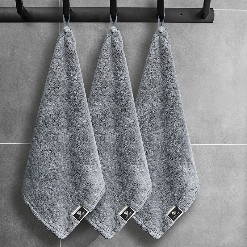 化妆室专用擦手巾珊瑚绒擦手布挂式厨房擦M手毛巾吸水洗手间抹手