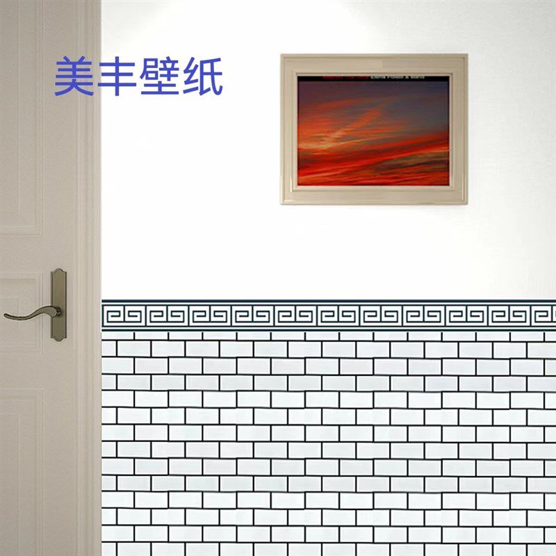 90饭店墙裙贴纸墙纸自粘商用餐馆墙F贴墙围装饰红砖块壁纸背景墙