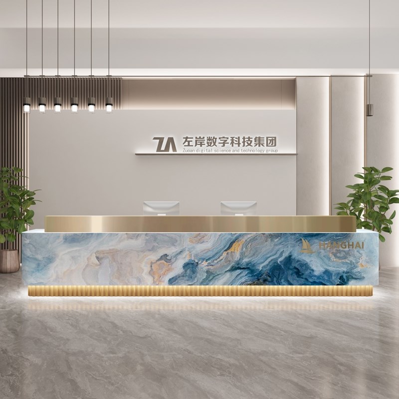 培训机构前台接待台n轻奢公司酒店会所美容院商铺不锈钢收银台吧