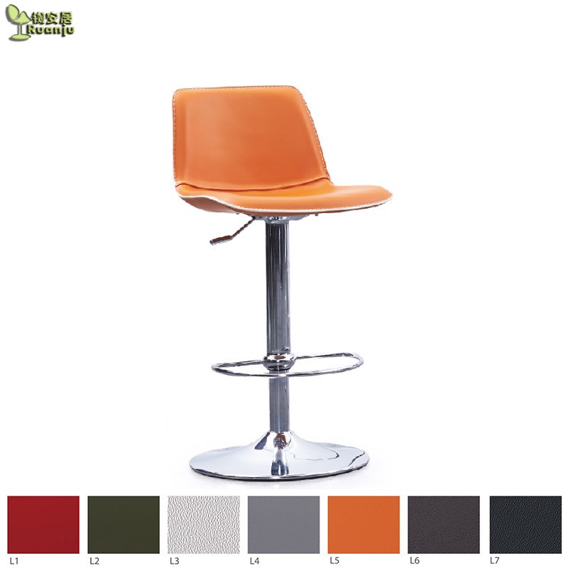 轻奢靠背皮升降酒吧椅餐椅前台会客接待极简意式Pi酒吧椅餐椅B369