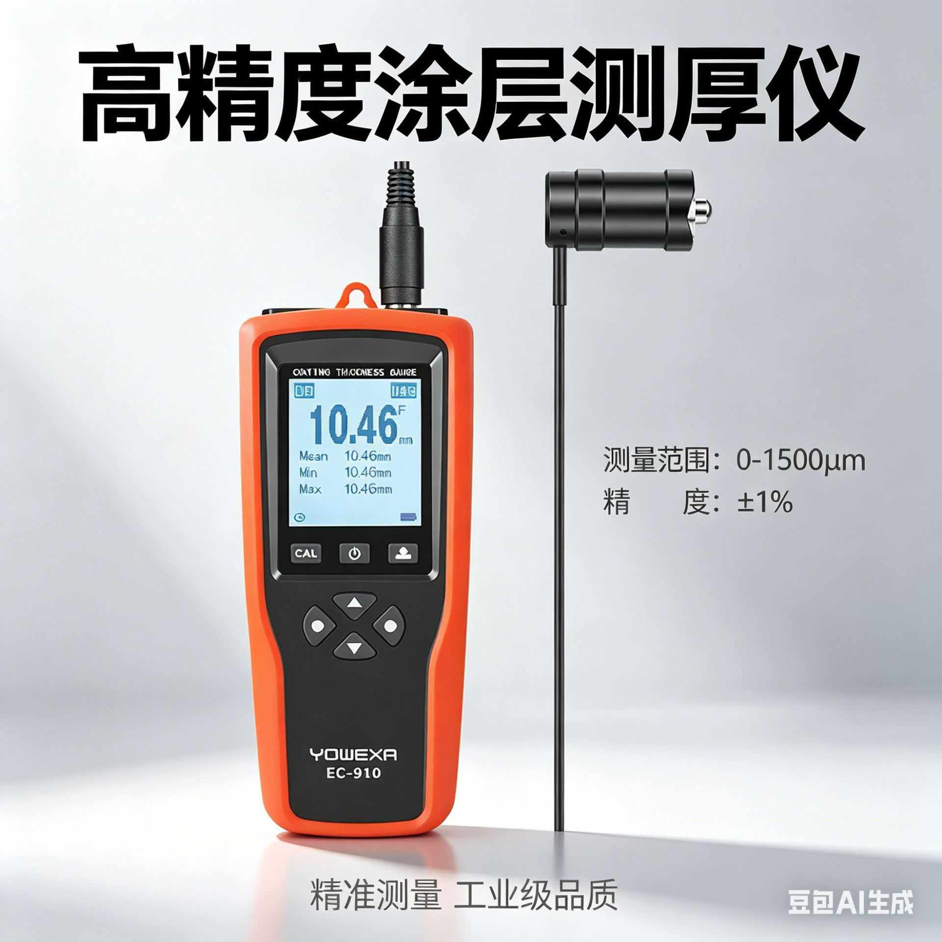 宇问EC-910分离探头大量程测厚仪 防火防腐涂层测厚仪10mm