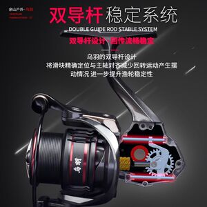 余山户外新品乌羽纺车轮双摇臂轻量微物泛用碳纤维鱼线轮斜口线杯