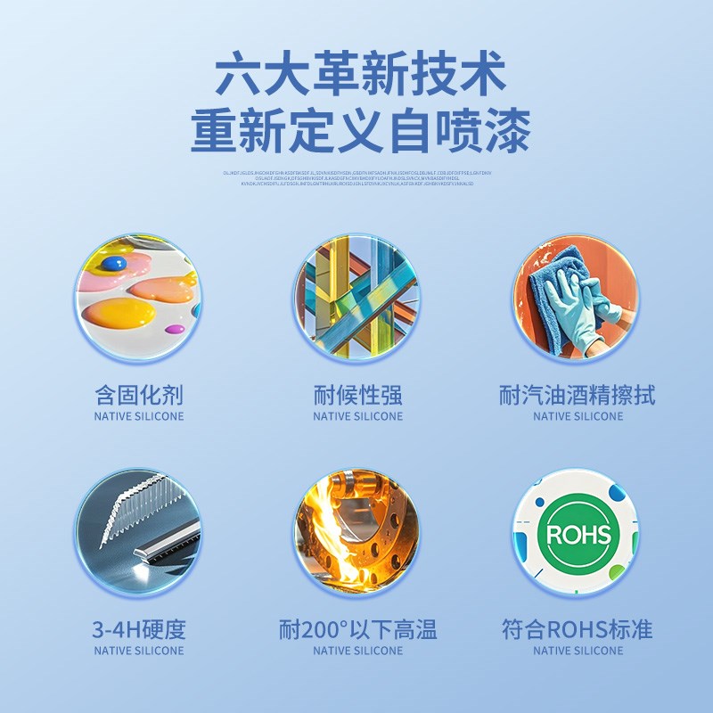 2k双组份自喷漆4H高硬度磨砂黑户外防水防晒银色金属漆防锈漆光油