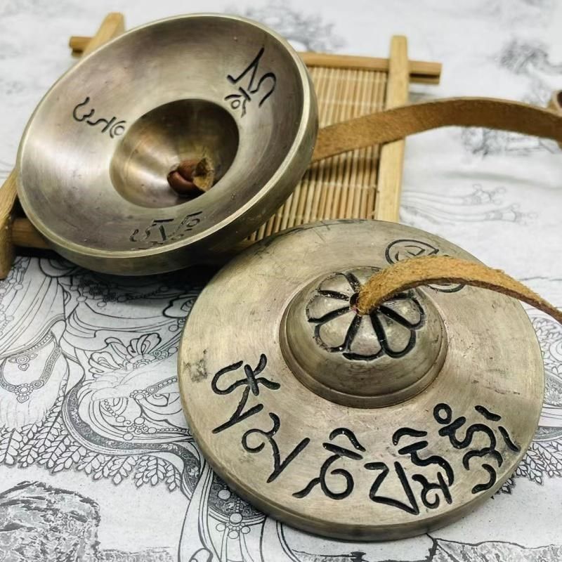 尼泊尔纯手工青铜碰铃碰钟响铃铜拔拉萨叮夏撞铃叮铛音疗声音清脆