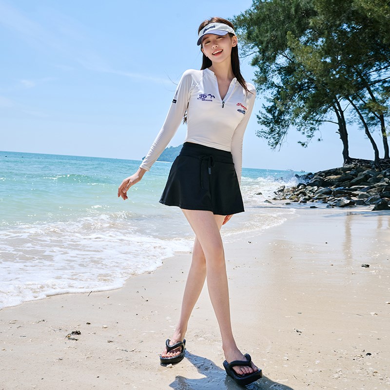 分体长袖裙式游泳衣亲子潜水服女士水母J衣冲浪服套装运动儿童泳