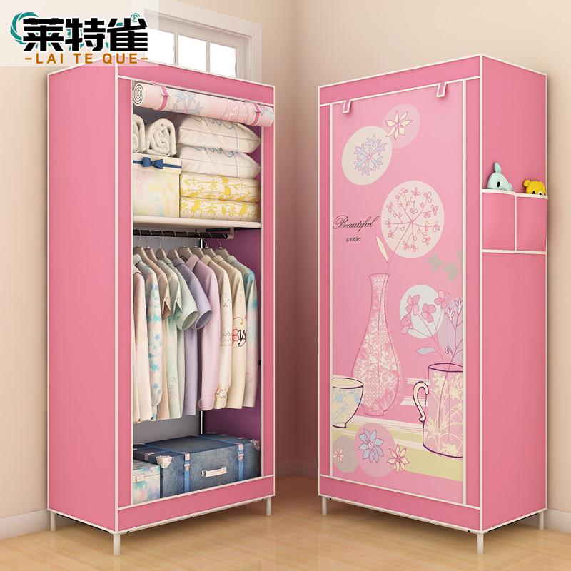9C折叠衣柜简易布衣柜全钢架家用卧室免安装加粗加固收纳柜布艺衣