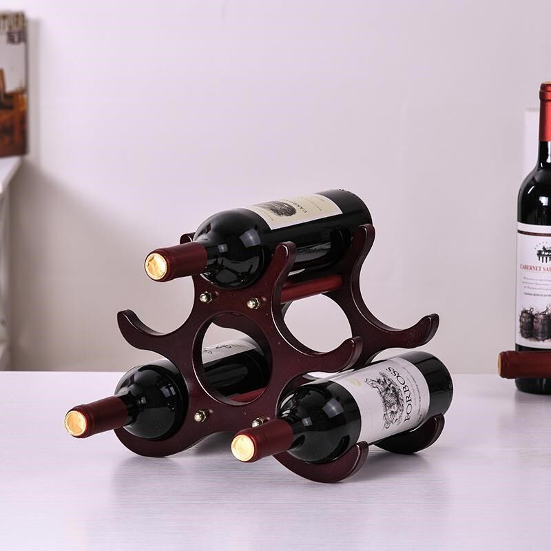 创意欧式实木红酒架摆件酒瓶架装饰家居洋酒架客厅摆设葡萄酒架子
