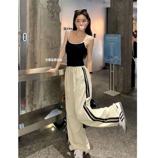 175高個(gè)子加長(zhǎng)美式 女設(shè)計(jì)感直筒百搭闊腿休閑拖地長(zhǎng)褲 o顯瘦運(yùn)動(dòng)褲