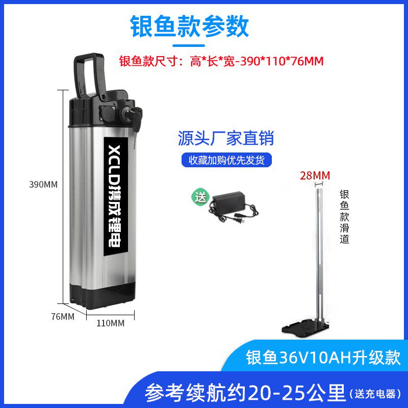 锂电池电动车电瓶代驾车蓄电池正品电车36v48v60v20ah银鱼海霸款