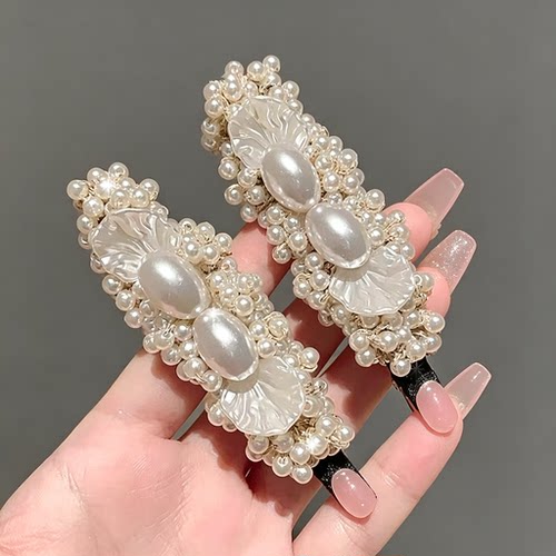 高级感复古重工珍珠发卡温柔高级感侧边发卡女生轻奢珍珠发卡边夹