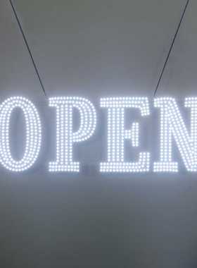 14*40英寸大型白色高亮LED OPEN SIGN商业商店室内悬挂电子显示屏
