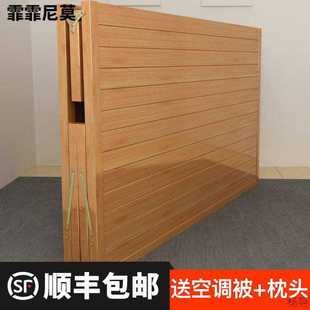 租房专用竹硬板床折叠床大人1米5单双人儿童一米宽木质90公分结实