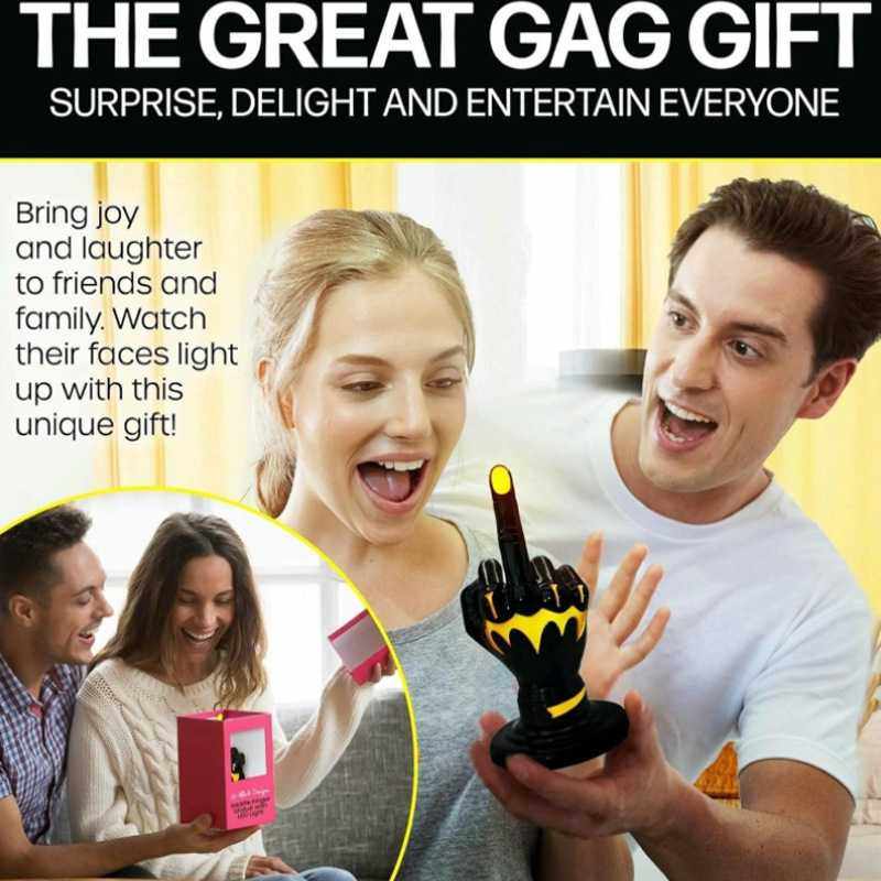 跨境现货Middle finger statue with LED light 中指雕像树脂摆件