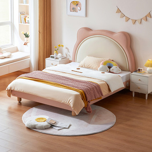 政府补贴LINSYKIDS儿童房可爱公主床卧室1.5米女孩单人床林氏木业