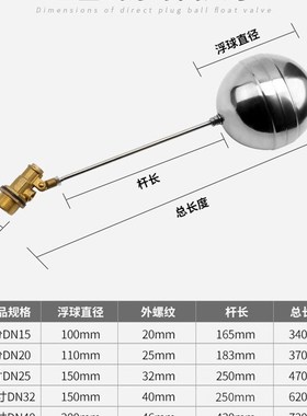 不锈钢浮球阀水箱水塔进水4分6分1寸自关动液位开水位控制