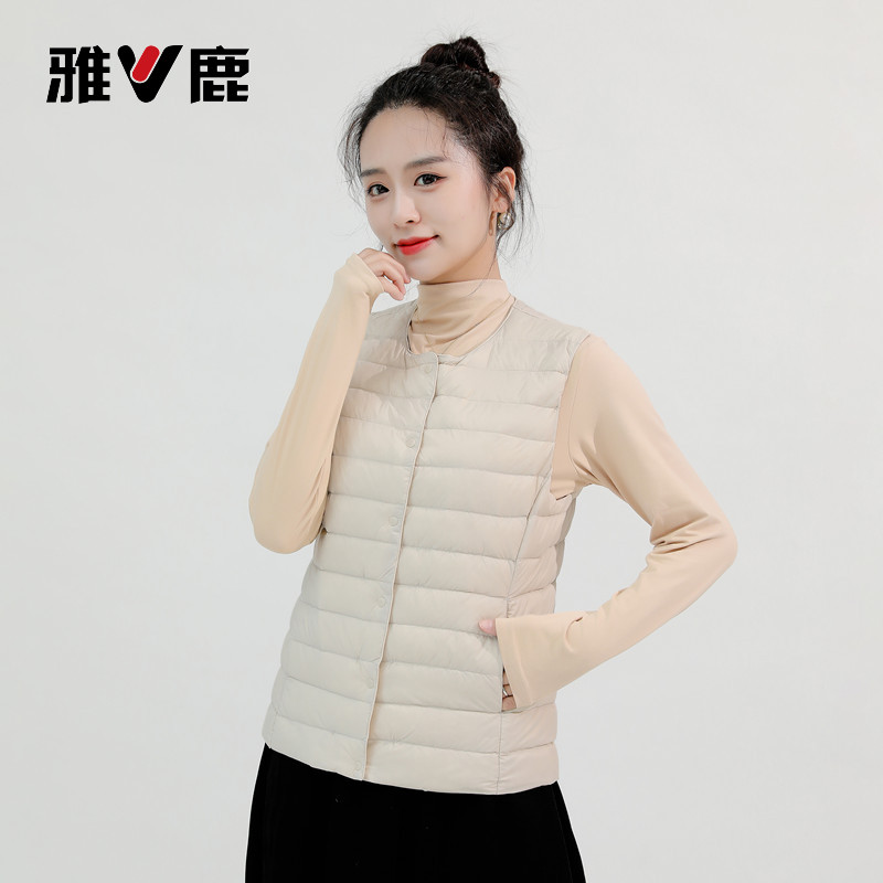 雅鹿轻薄女士内胆羽绒服马甲
