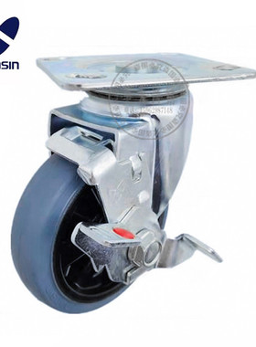 南星脚轮nansin5寸6寸橡胶静音万向轮固定刹车推车轮子30053006RR