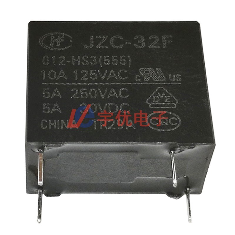 JZC-32F-012-HS3(555)宏发继电器 4脚 一组常开 12V 5A 10A 原装