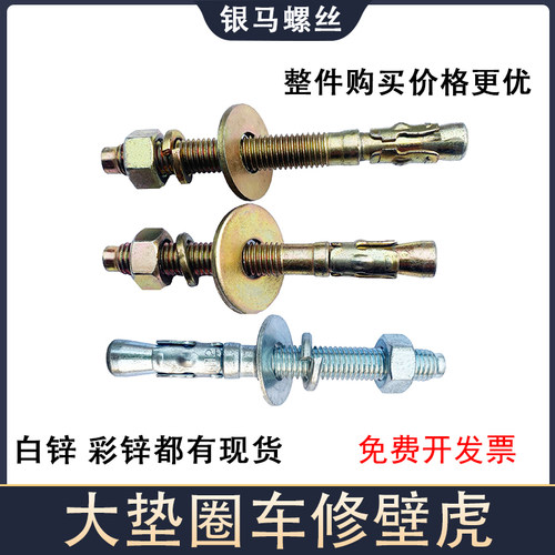 大平垫加弹垫国标车修壁虎膨胀螺丝重型拉爆电梯专用膨胀螺栓彩锌