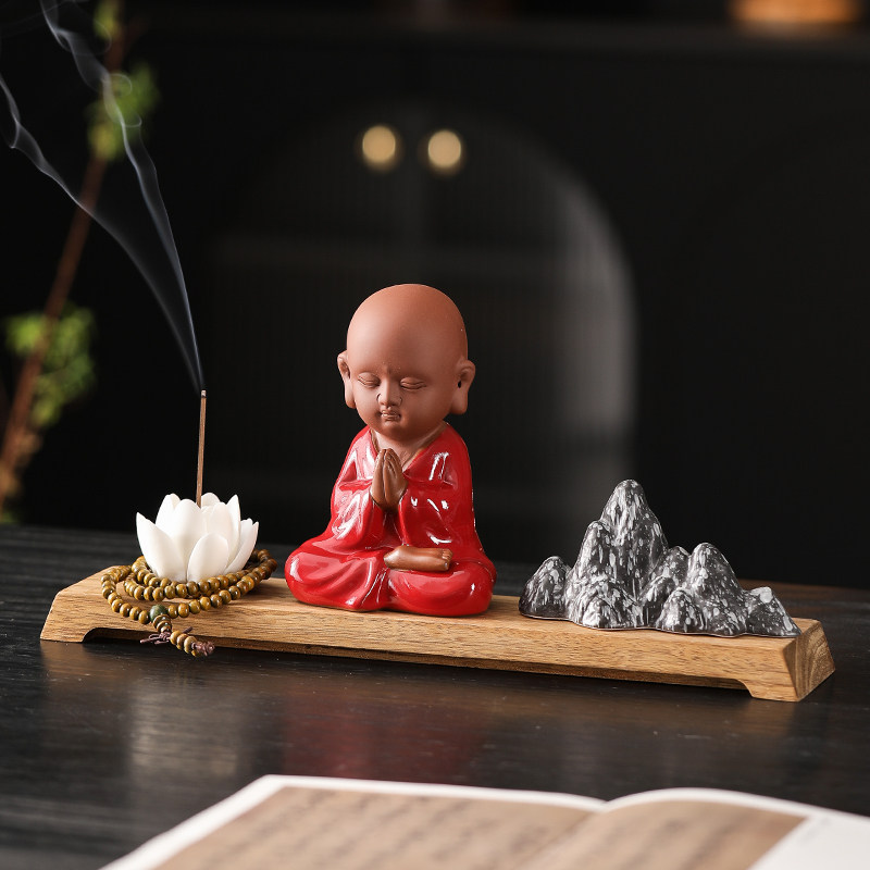 紫砂禅意小和尚茶宠茶玩创意小沙弥茶桌面装饰品陶瓷小线香炉摆件,鲜花速递/花卉仿真/绿植园艺,洒水/浇水壶,淘宝优惠券,粉丝福利购,淘宝优惠卷